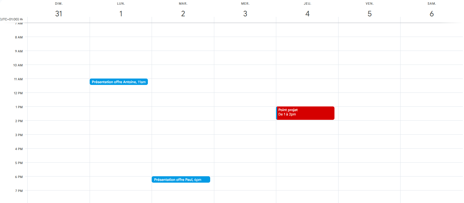 Agenda avant accompagnement