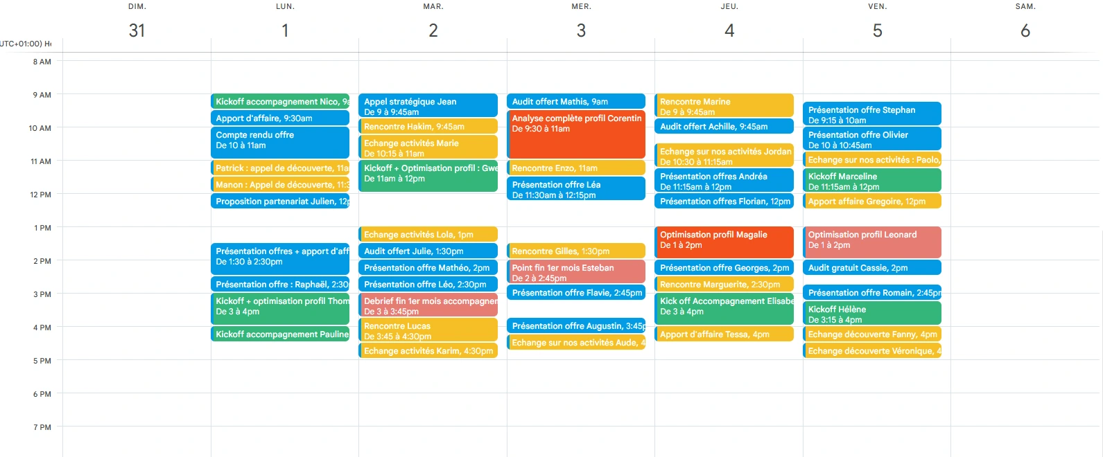 Agenda après accompagnement